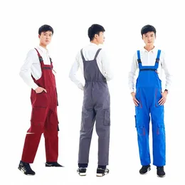 Mens 내마모성 바지 jumpsuit 조정 가능한 스트랩 다중 포켓 작업 Dungarees 남성 턱받이 및 브레이스 Coveryalls e7mu#