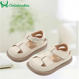 Sandals 11-16cm High Quality Girls Summer Soft Closed-Toe SandalsSolid Outdoor Casual Sandals 0-3years Toddler BoysBaby Beach Sandals 240329