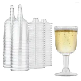 ボウル透明なプラスチックワイングラスリサイクル可能 - シャンパンデザート20pcs用の粉砕プローフゴブレット使い捨て再利用可能なカップ