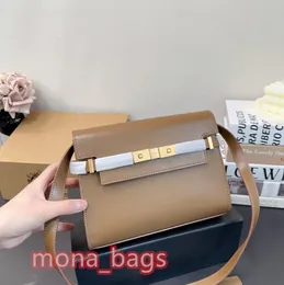 Couro genuíno Manhattan Bolsa de Ombro Mulher Bolsa alça de couro designer Bolsa senhora carteira bolsa 4 cores tamanho 24 cm