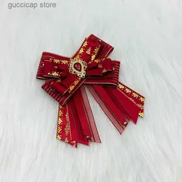 Bow Ties Original Lolita Bow Tie Brooch for Womens Forming Anime Shirt Dress Twlar Flower Flower Associory Handmade Jewelry Gift Y240329