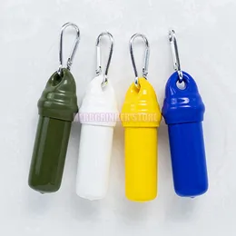 Colorful PVC Soft Rubber Smoking Dry Herb Tobacco Spice Miller Pill Storage Cylinder Stash Case Portable Keychain Seal Container Tank Jars Cigarette Holder DHL