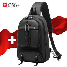 Swiss Military Brand Chest Anti-Thief New Men Crossbody Bag Waterproof Shoulder Bags Casual Kort resa för manlig resepaket