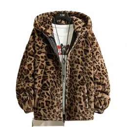 2023New Leopard Print Jacket Men Men Autumn Winter Fashen Warm Cottded Jacket Coat Women fi loose and Comfortance parkas b3qq＃