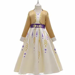 sukienki dla dzieci sukienki dla dziewczynki Cosplay Summer Ubrania maluchowe ubrania dziecięce dziecko dziewczyny fioletowe niebieska letnia sukienka p5so#