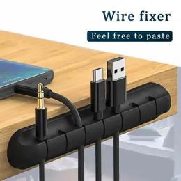 Kablo Organizatör Silikon Desteği Mikro USB Tip-C Kablo Masası Organizatör Tutucu Fare Klavye Kulaklık Kablo Organizatör