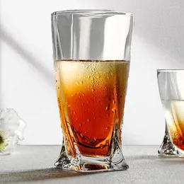 와인 잔 300ml/350ml 칵테일 유리 음료 컵 사각형 바닥 패션 나선형 디자인 절묘한 선물 텀블러 음주 커피 컵
