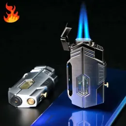 NOWOŚĆ TURBO GAS SHERSHIELD BEZPIECZNIK DUAL FINET Metal Portable Lighters Kitchen na świeżym powietrzu Camping Barbecue Cygarowe Prezenty