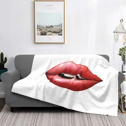 Decken Damen Niedlich Chic Sexy Ele Red Lisptick Volle Lippen Ankunft Mode Freizeit Flanelldecke Mund Liebe Mädchen