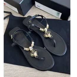 Chanelshoeslies Chanelslidelis Chanelsandalies Chanelliness Sandals Womens Sseksowe g luksusowe designerskie kapcie skórzane platforma sandały mody plaż