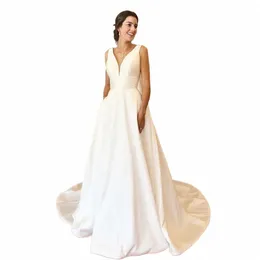 Autumn Vestidos Novias Boda Wedding Dres Satin Bridal klänningar Sheer Robe Hochzeitskleid Bestidos Para Bodas Ivory 82yf#