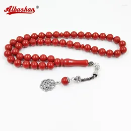 Strand Tasbih Red Resin Ramadan Gift Misbaha Muslim Man Bracelet Rosary Prayer Beads Islamic Fashion