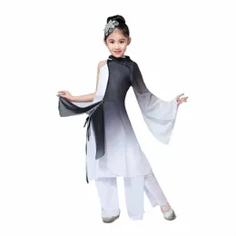 Ny kinesisk folkdansdräkt Stage Performance Costume Girl Classical Dance Costume i4ir#