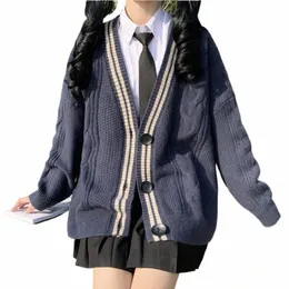 Кардиган в университетскую полоску, свитер для женщин, вязаный скромный кардиган с рукавами LG, скромный кардиган для средней школы, наряд в стиле преппи P3ba #