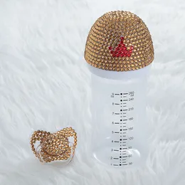 Miyocar Piękny bling 260 ml plastikowy butelka dla niemowląt i pacyfier BPA Darmowe kolory Wybierz Baby Shower Prezent 240322