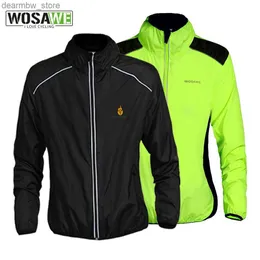 サイクリングジャケットWosawe Men Cycling Jacket Windbreaker Windproof Bicycle Clothing Refliective Waterent Mountain Road Bike MTB Jacket24329