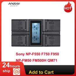 Caricatore della batteria per fotocamera digitale a 4 canali NP-F970 Ando con display LCD per Sony NP-F550 F750 F950 NP-FM50 FM500H QM71