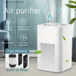 Air Purifiers Portable desktop air purifier HEPA filter formaldehyde disinfection odor removal smoke odor household car office air purifierY240329