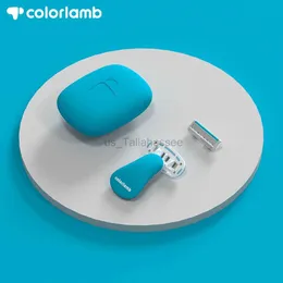 Barbeadores elétricos colorlamb feminino portátil lâmpada para viagem face perna biquíni cabelos barbear com lâmina de proteção de proteção de lâmina manual de ladra de barbeador 240329