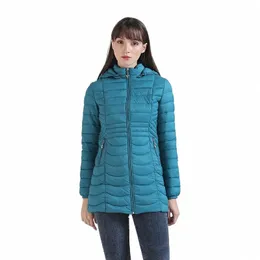 santelon Lg Ultralight Acolchoado Puffer Jacket Casaco Para Mulheres Leve Quente Outwear Parka Com Capuz Destacável Saco De Armazenamento T7Te #