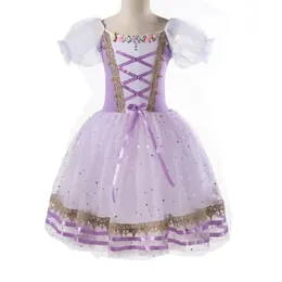 Ballet Dress for Kids Giselle Professional Competition Dance Lilac Puffy Skirt Long Dress Adult Ballet Costume 240329