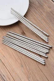 Drop 201 rostfritt stål pinnar 22 cm koreanska BBQ Chopsticks Kitchen Restaurant Bar Home Coderware Flatware för Party D3689163