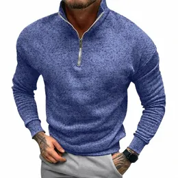 Новые мужские пуловеры на половине молнии, свитера больших размеров, джемперы Fi, толстовки, мужские осенне-весенние теплые водолазки с капюшоном R5M3 #