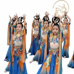 Dunhuang Girls Group Dance Классический танец Национальный танцевальный костюм Pipa Performance Wear g0Tk #