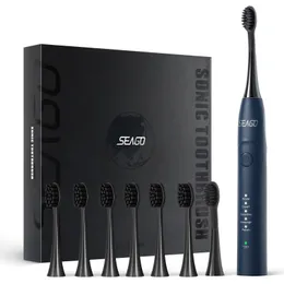 Seago Sonic Elektrische Zahnbürste Twoengines Magnetkern Oral Care Smart Adult Timer Brush Wasserdichte Bürsten SG540 240329