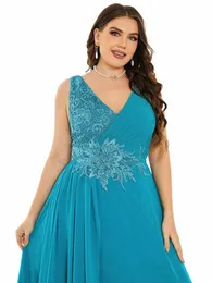 plus size party dres fi kvinnor bröllop elegant spets rhinestes applikation brudtärna drar stor kvinnlig kväll dr i4hh#