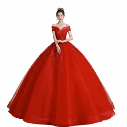 Bomaris Red Off-Shoulder Ball Gown Quinceanera Dres Masquerade Vestidos de 15 Anos fi Lace Beading Party Gowns B1nk＃