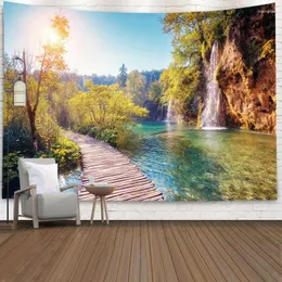Tapeçarias natureza tapeçaria de parede bela árvore floresta tapete pano tenture hippie mandala tapiz paisagem