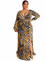 cmyaya plus size xl-5xl autumn women fi print ses lg maxi dr open bodyc night beach curage dres vestidos o8nf＃