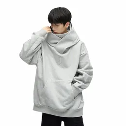 Huva tröja japanska harajuku urban streetwear cyber punk mäns överdimensionerade techwear hoodie för vinter höst andas h9pr#