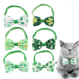 Collari per cani Collare per cuccioli di San Patrizio 6 pezzi Papillon regolabile con trifoglio Costume per animali Forniture per gatti Abbigliamento per cani