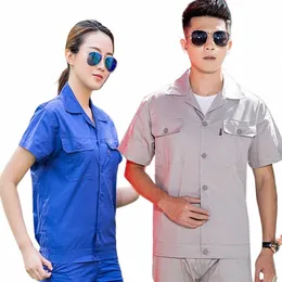 2020 Summer 100% Cott Work Clothing For Men Women Thin Breathable Worker Uniforms Auto Repair Electrician Workshop Coveralls u1l5#
