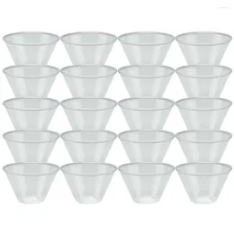 Copas descartáveis falhas 100 PCs Crystal Glass Plastic Chinese Tradicional Trueware Water Paper Coffee