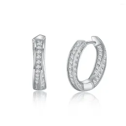 Dingle örhängen STL Zhenchengda 2024 Mobius Women's S925 Pure Silver Micro Set Full Diamond