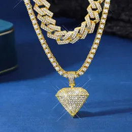 Biżuteria męskie modne temperament Hip-Hop Naszyjnik Instagram w stylu Rock Bouncy Jewelry Rapper Cuban Chain Yxo6