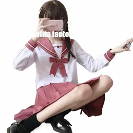 College Wind Anzug Japan erstes Herz Liebe JK Uniformen Rock Kansai Matrosenanzug LG-Ärmel Student Schuluniform jkx116 M8Qq #