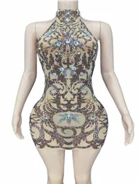nuovo Fling Rhineste Modello trasparente Backl Short Dr Compleanno Celebrare Sleevel Costume Donna Ballerino Prom Outfit G4pA #