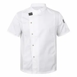 chef's Unisex Work Uniform Mens Womens Breathable Chef Coat Cook Jacket Hotel Restaurant Canteen Cake Shop Cafe Costume e99V#