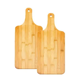 Placa de corte de bambu irregular multiuso pão pizza frutas placa de corte de madeira para casa e jantar, 2 peças por pacote