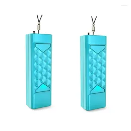 Astucci per gioielli Confezione da 2 pezzi Collana purificatore d'aria personale USB portatile indossabile Mini deodorante agli ioni negativi Blu a basso rumore