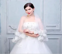 Real po Vendita velo da sposa corto 2017 Accessori da sposa Veli da sposa in pizzo di alta qualità Mariage gv068181305