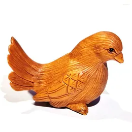 Statuette decorative Y8464 - Figurina Netsuke in legno di bosso intagliato a mano da 20 anni: bellissimo uccello