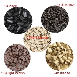 أنابيب 1000pcs 3.0mm*2.0mm*3.8mm حلقات النحاس النحاسية البيضاوية الارتباط لا يوجد مشدود مسطح بالخرز الصغير لتمديد الشعر