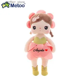 Фаршированные плюшевые животные Персонализированные 2022 Новый Metoo Rabbit Fairy Angela Doll Pucked Plush Toys for Kids День рождения рождественский подарок 240327