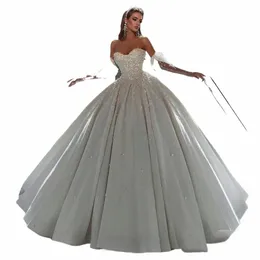 Wspaniały damski ślub Dres Sexy Off ramię satyna 3d naklejka ręcznie robiona koralika Princik Bridal suknie