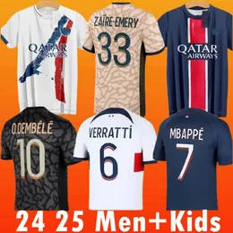 24 25 Maillot Mbappe Soccer Jerseys Kids Kit 23 24 25 Spelarversion Training Pre Match 2023 2024 Maglia Paris Home Away Football Shirt Hakimi Fabian Vitinha O Dembele